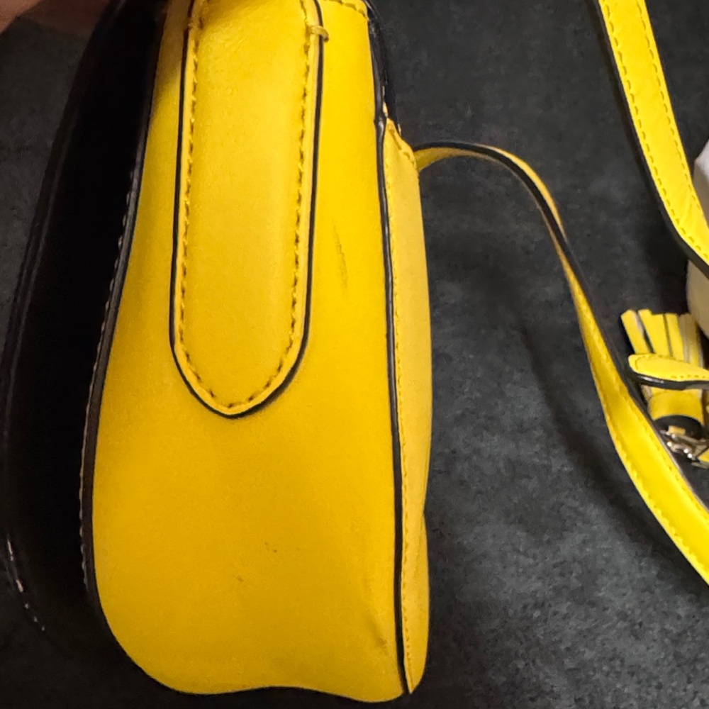 Ralph Lauren Yellow Leather Crossbody with Tassel Charm - Picture 11 of 11